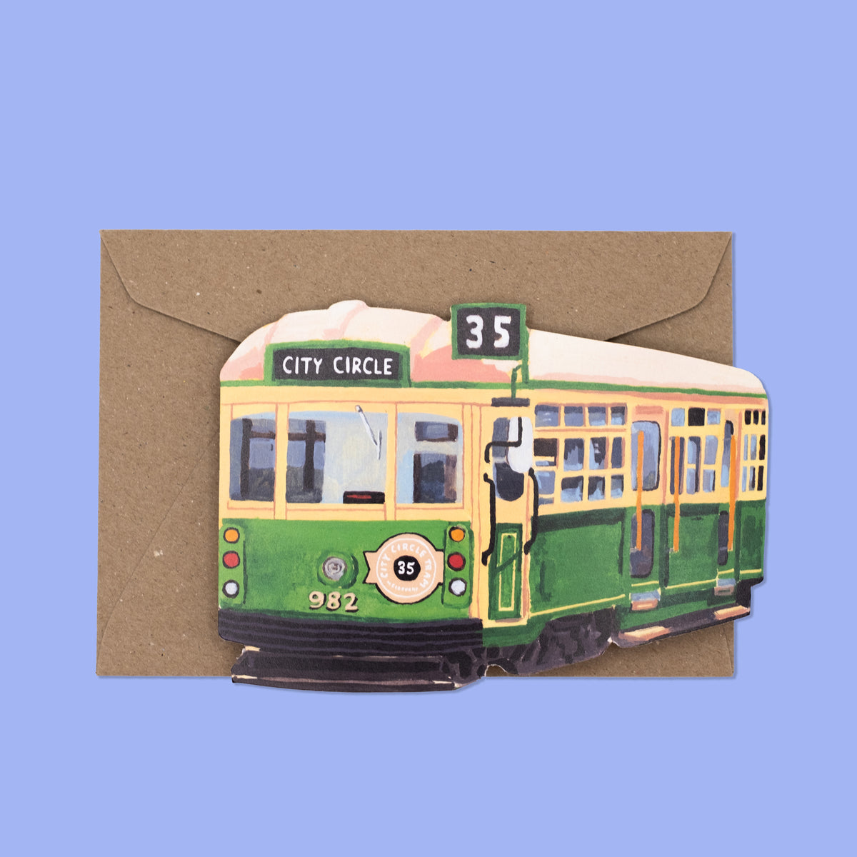Melbourne City Circle Tram Postcard