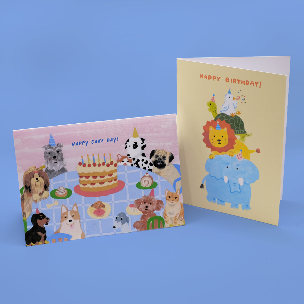 Dogs Cake Party Birthday Card