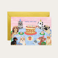 Dogs Cake Party Birthday Card