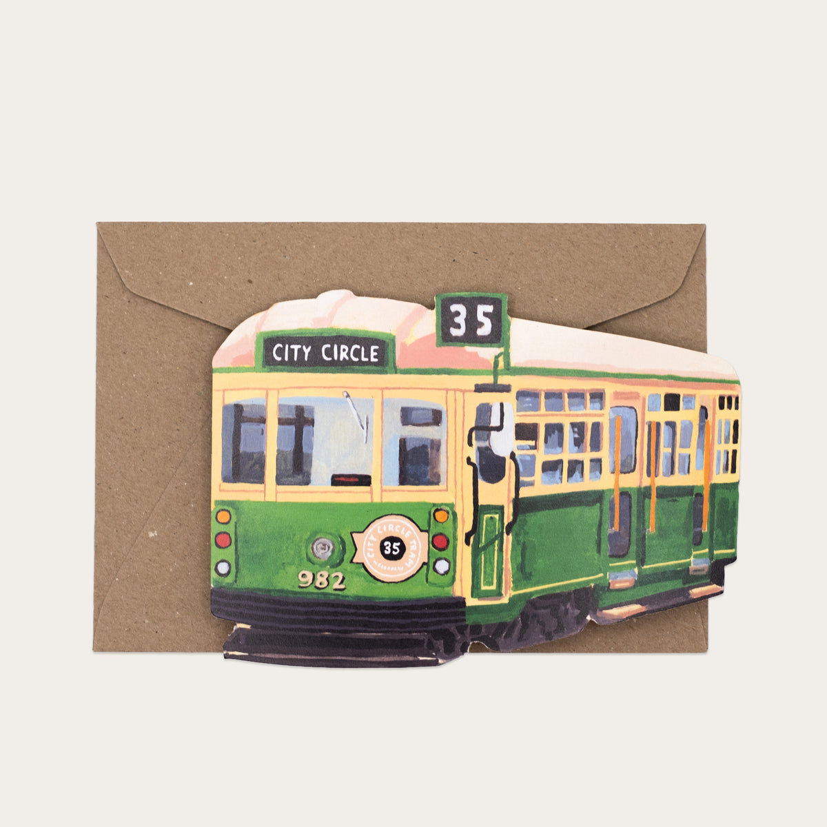 Melbourne City Circle Tram Postcard